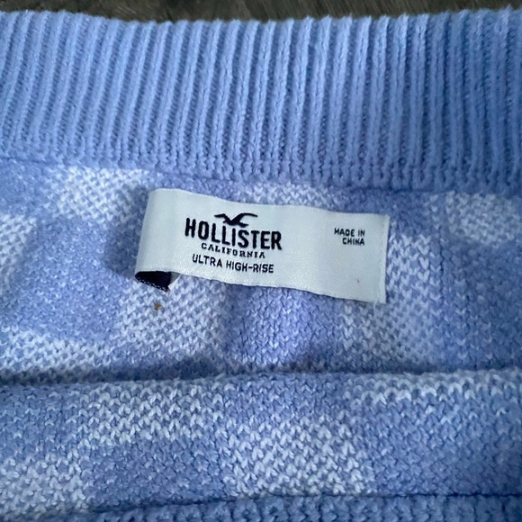 Y2K Hollister CA Ultra High Rise Purple & White Checkered Mini Skirt - Picture 4 of 7